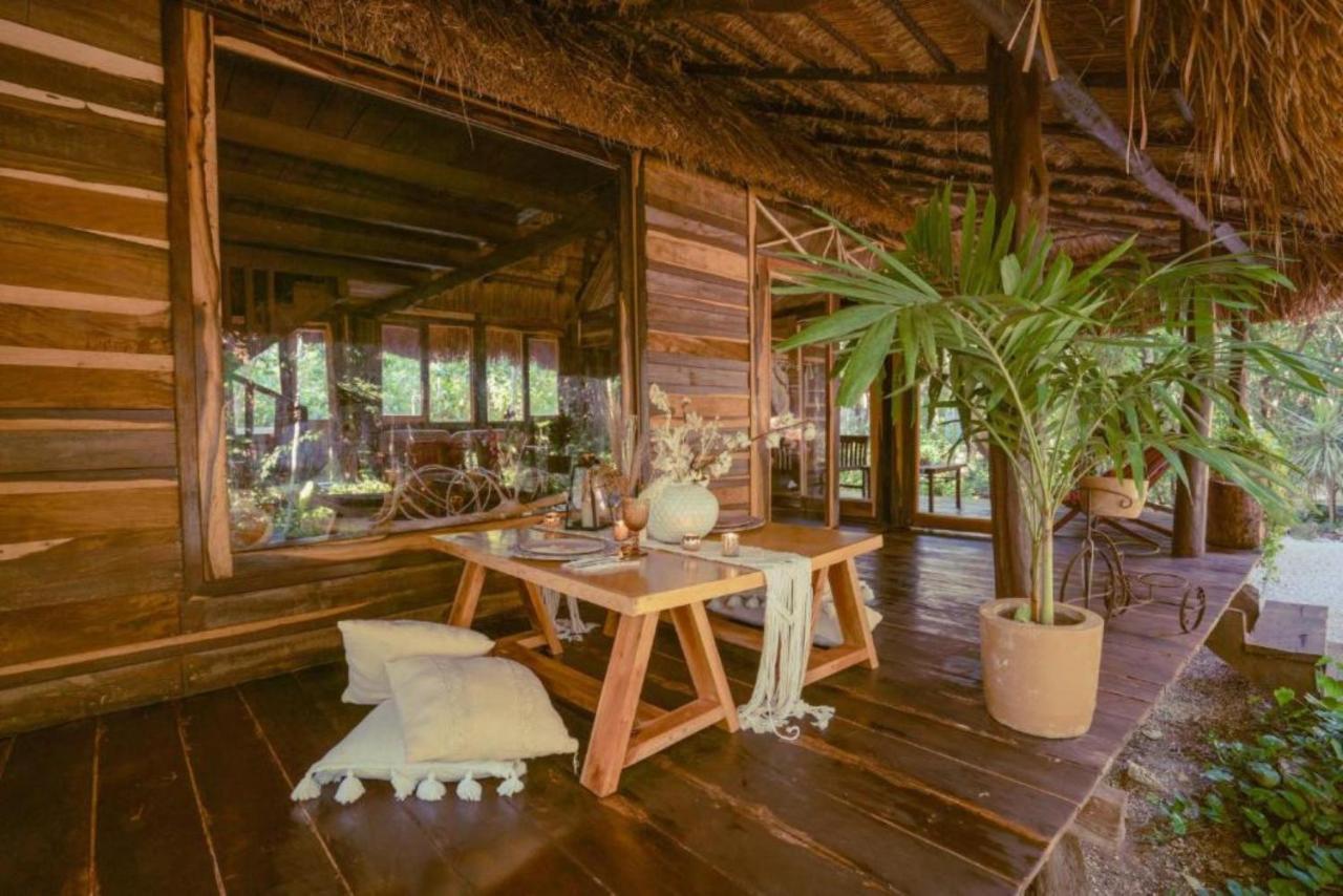 Madre Tierra Eco Habitat Pensionat Puerto Morelos Exteriör bild
