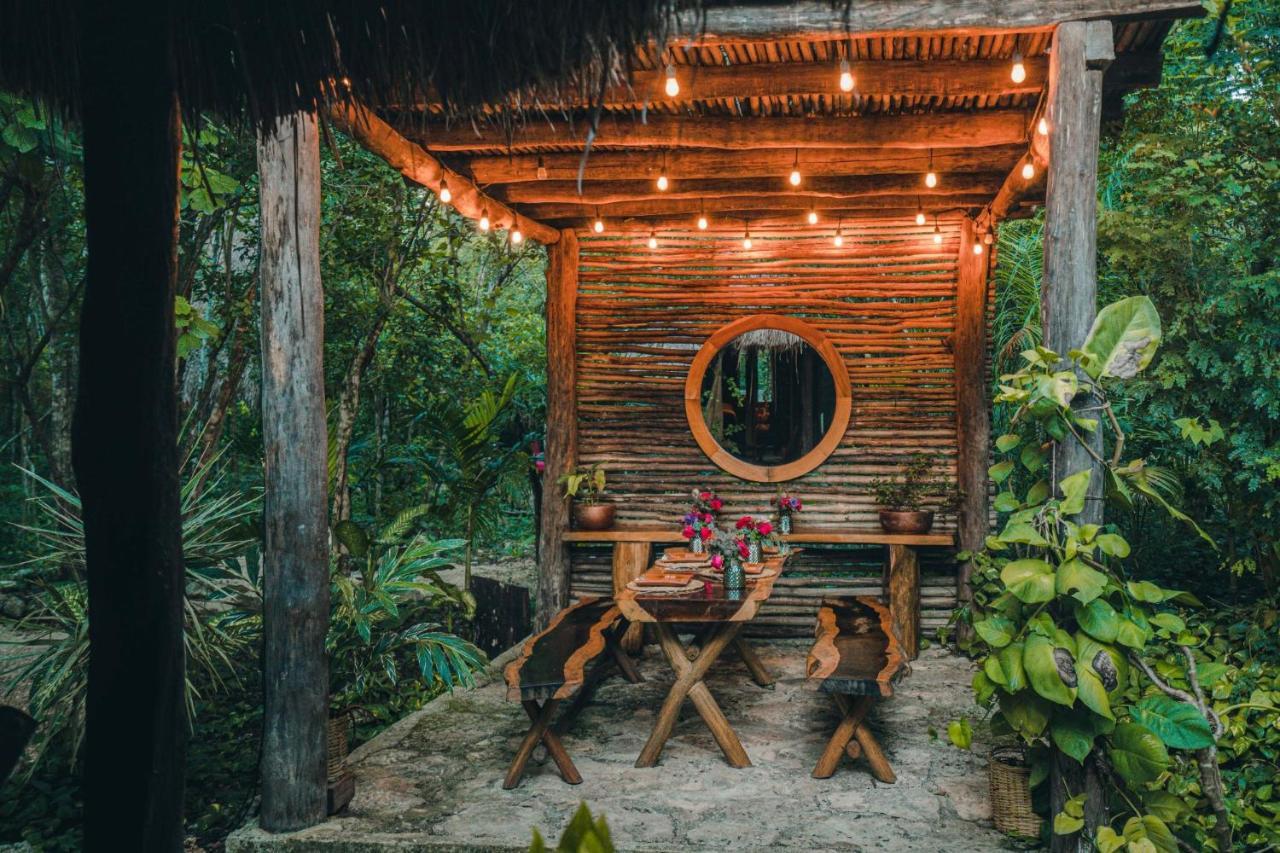 Madre Tierra Eco Habitat Pensionat Puerto Morelos Exteriör bild