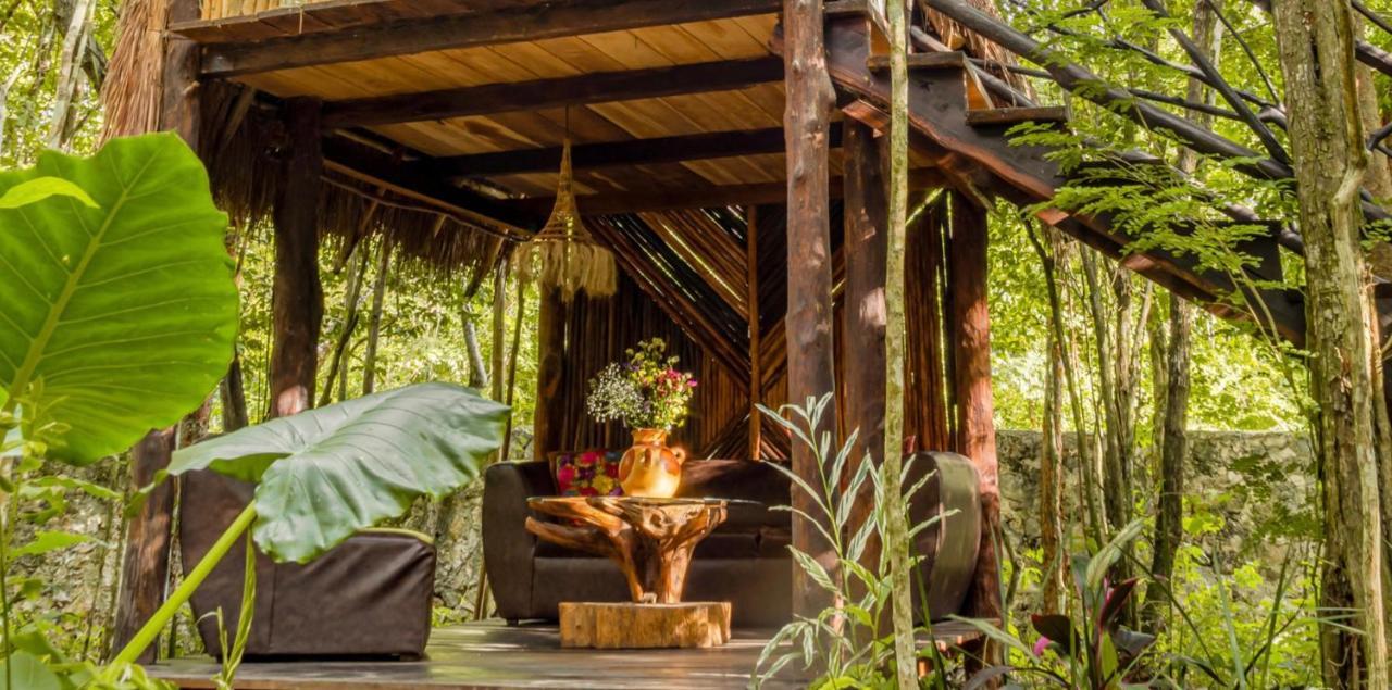 Madre Tierra Eco Habitat Pensionat Puerto Morelos Exteriör bild