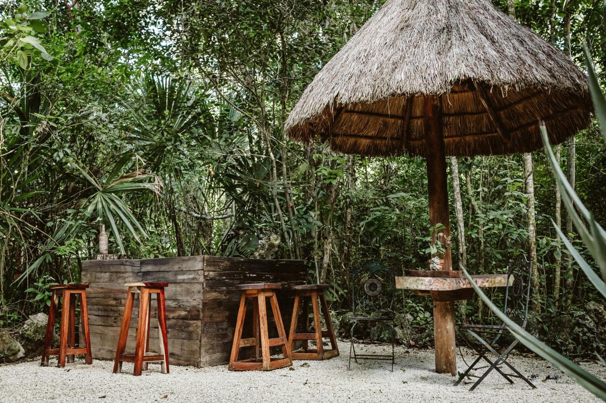 Madre Tierra Eco Habitat Pensionat Puerto Morelos Exteriör bild