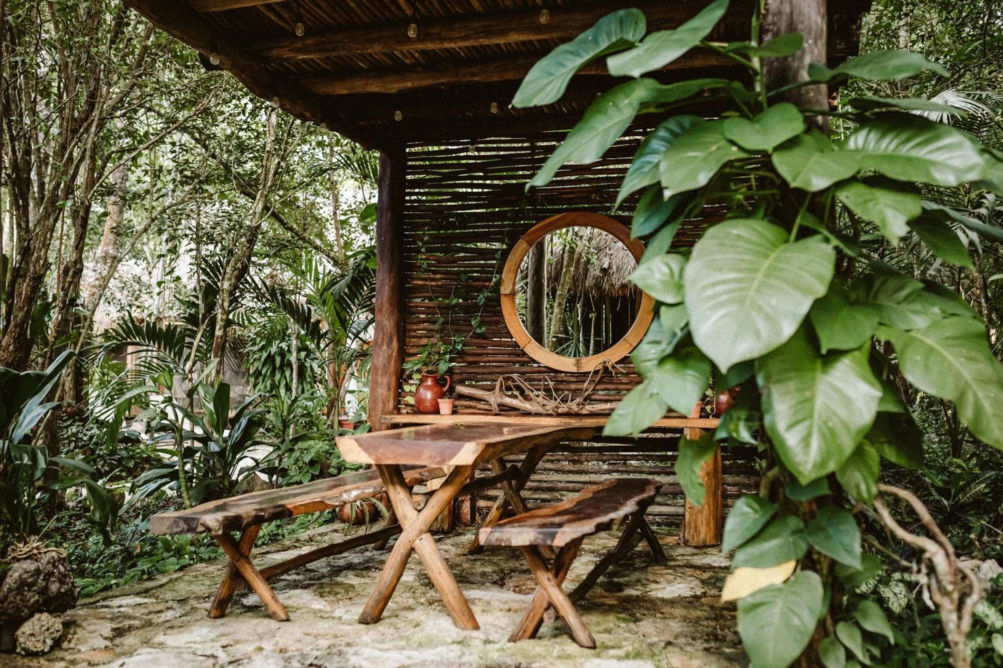 Madre Tierra Eco Habitat Pensionat Puerto Morelos Exteriör bild